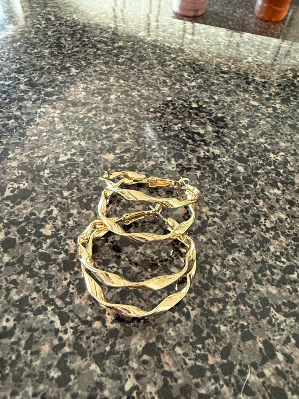 Gold Twisted Hoop Earrings - Women's Fashion Jewelry